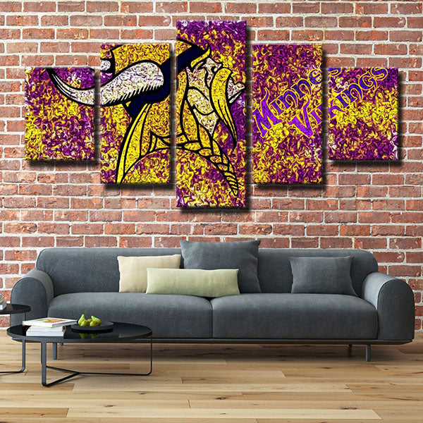 Minnesota Vikings Floral Emblem Canvas Wall Art Minnesota Vikings Floral Emblem Canvas Wall Art
