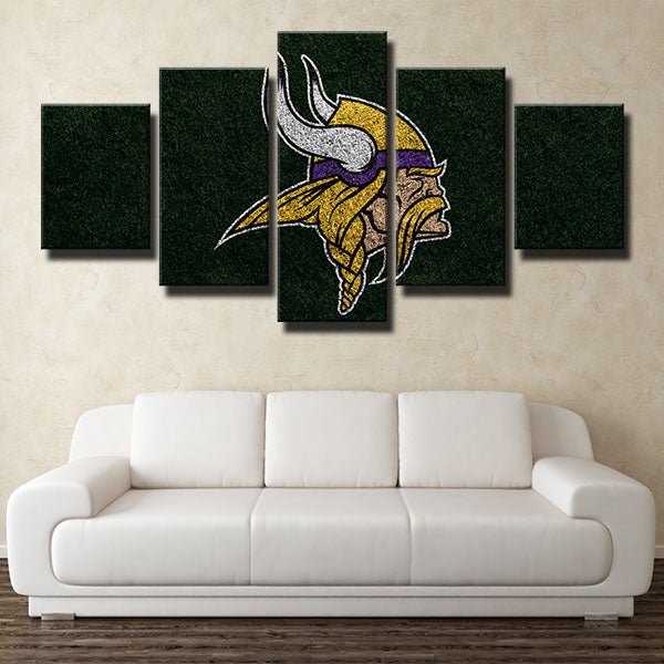 Minnesota Vikings Green Lawn Emblem Canvas Wall Art