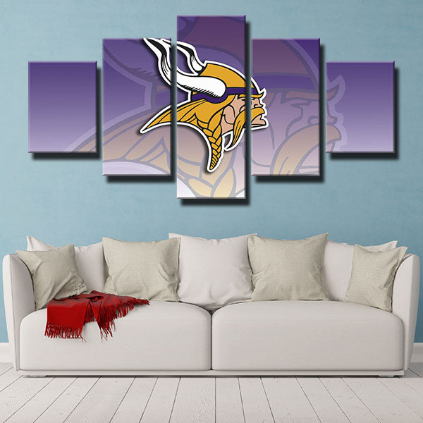 Minnesota Vikings Lamination Emblem Canvas Wall Art