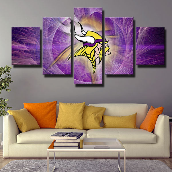 Minnesota Vikings Pink Emblem Canvas Wall Art