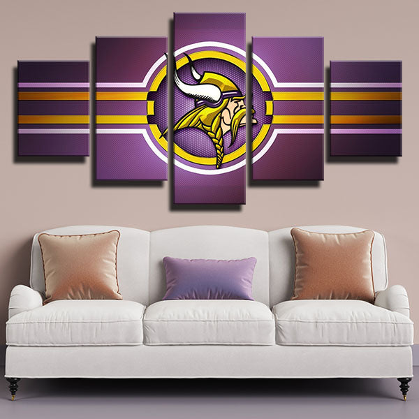 Minnesota Vikings Pink Purple Emblem Canvas Wall Art