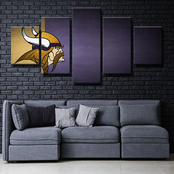 Minnesota Vikings Purple And Yellow Emblem Canvas Wall Art