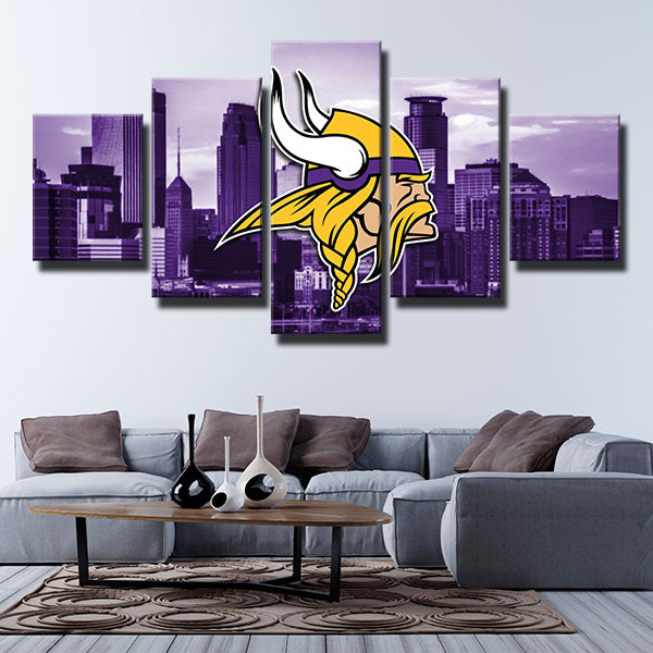 Minnesota Vikings Purple City Emblem Canvas Wall Art