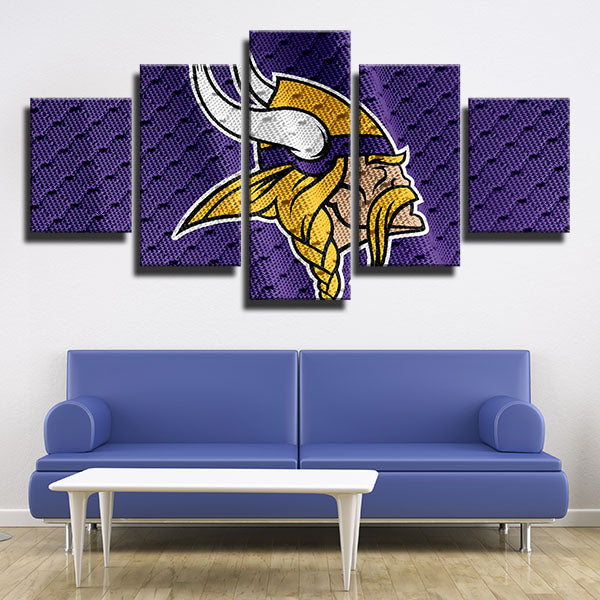 Minnesota Vikings Purple Cloth Emblem Canvas Wall Art
