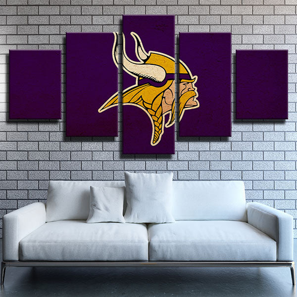Minnesota Vikings Purple Paper Emblem Canvas Wall Art