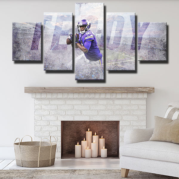 Minnesota Vikings Quarterback Teddy Bridgewater Canvas Wall Art