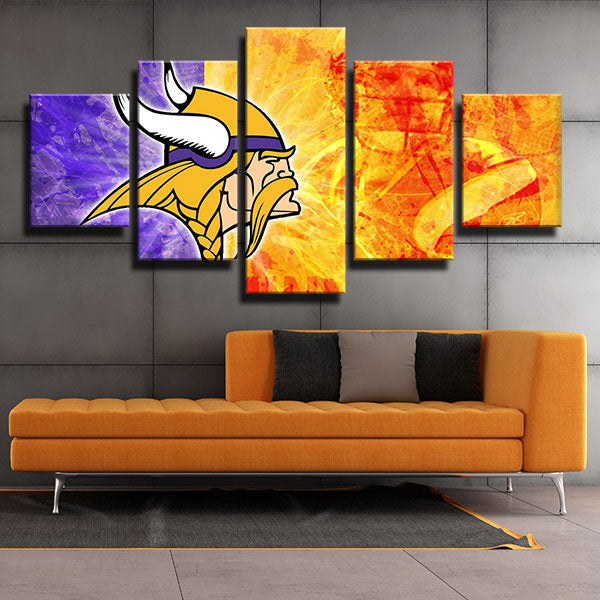 Minnesota Vikings Splendid Emblem Canvas Wall Art