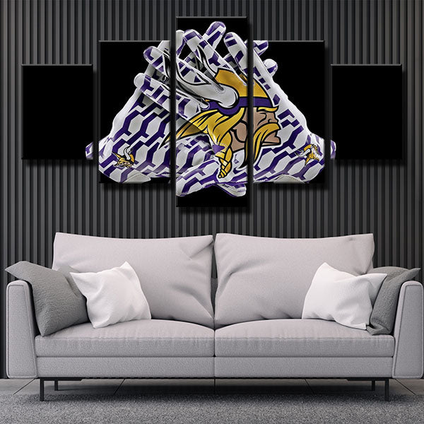 Minnesota Vikings White Gloves Emblem Canvas Wall Art Minnesota Vikings White Gloves Emblem Canvas Wall Art