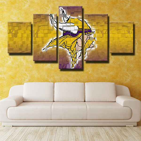 Minnesota Vikings Yellow Irregular Emblem Canvas Wall Art Minnesota Vikings Yellow Irregular Emblem Canvas Wall Art