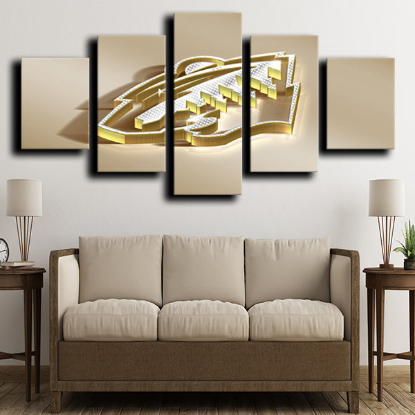 Minnesota Wild Badge Gold Canvas Wall Art Minnesota Wild Badge Gold Canvas Wall Art