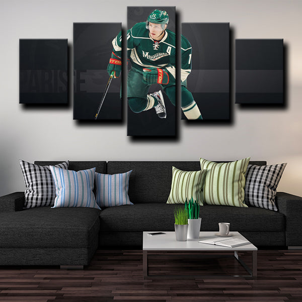 Minnesota Wild Left Wing Brinks Zach Parise Canvas Wall Art