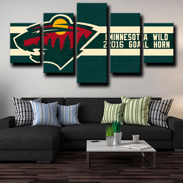 Minnesota Wild Logo Emblem Green Canvas Wall Art