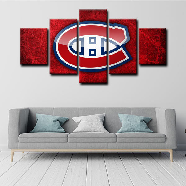 Montreal Canadiens Emblem Canvas Wall Art