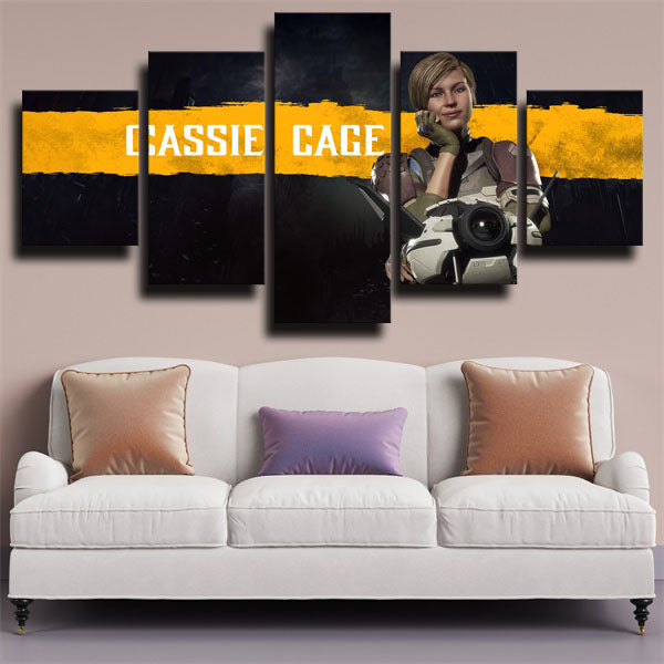 Mortal Kombat X Cassie Cage Black And Yellow Canvas Wall Art