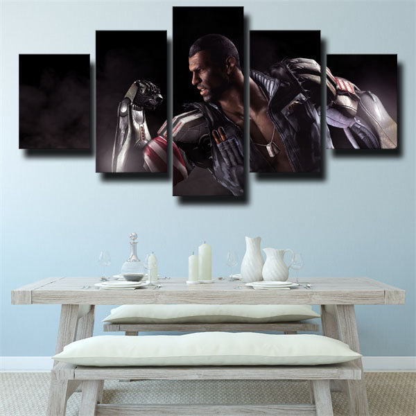 Mortal Kombat X Jax Black Canvas Wall Art