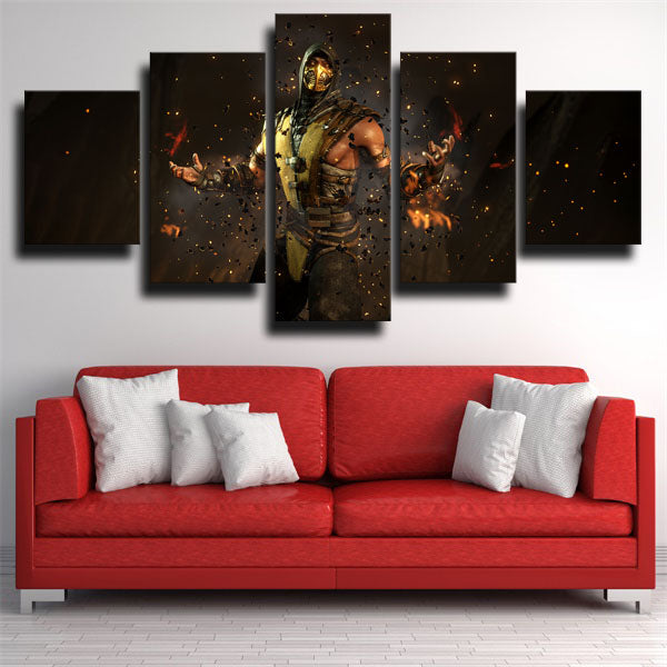 Mortal Kombat X Scorpion Gold Canvas Wall Art