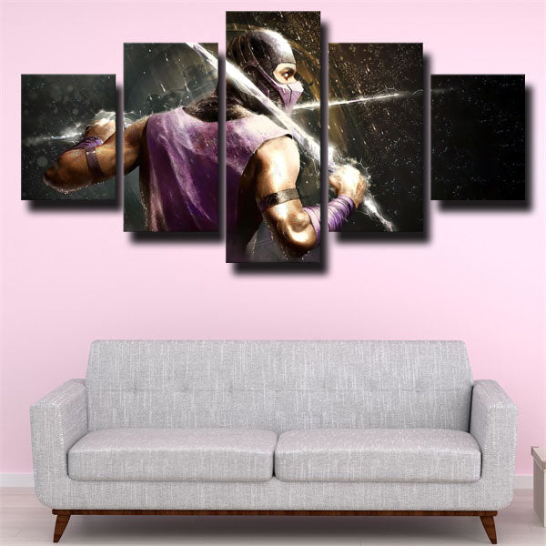 Mortal Kombat X Scorpion Raindrop Canvas Wall Art