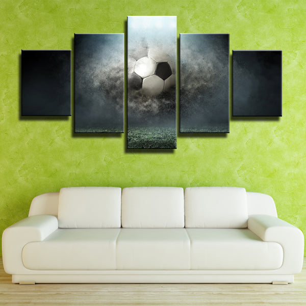 Moving Soccer Ball Canvas Wall Art