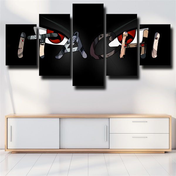 Naruto Itachi Uchiha Sharingan Black Canvas Wall Art