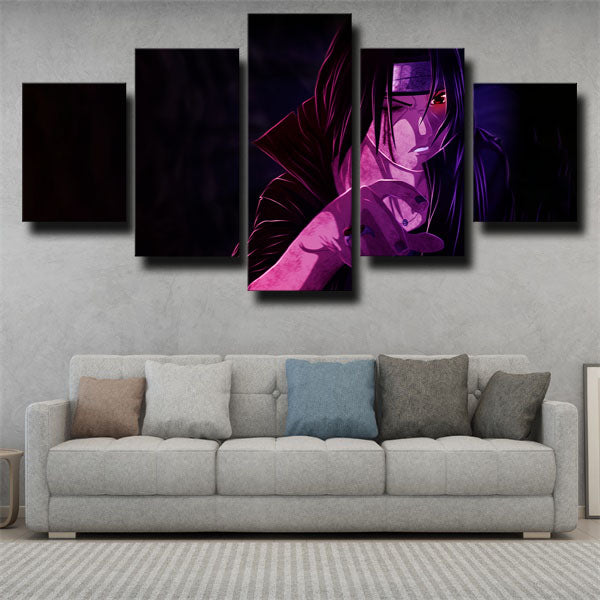 Naruto Itachi Uchiha Sharingan Purple Canvas Wall Art