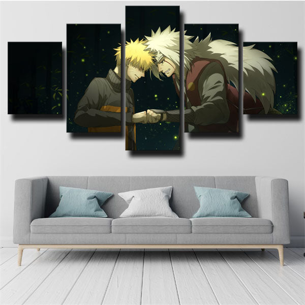 Naruto Jiraiya And Naruto Uzumaki Canvas Wall Art