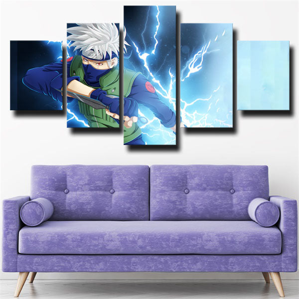 Naruto Kakashi Hatake Thunder Canvas Wall Art