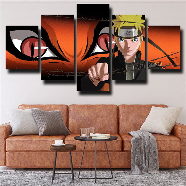 Naruto Kurama Eyes And Naruto Uzumaki Canvas Wall Art