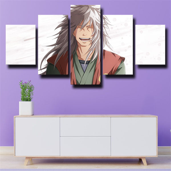 Naruto Lust Fairy Jiraiya White Canvas Wall Art