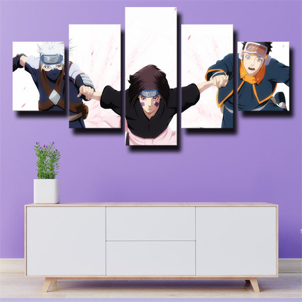 Naruto Rin And Kakashi And Obito Canvas Wall Art