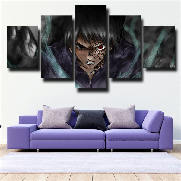 Naruto Sasuke Uchiha Black Canvas Wall Art