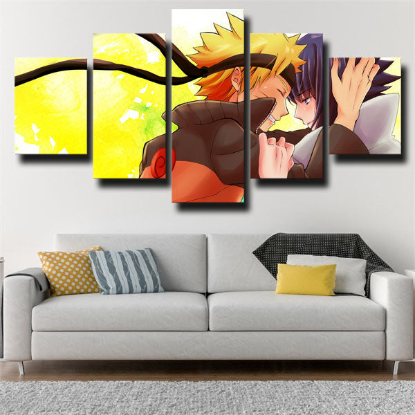 Naruto Sasuke With Naruto Yellow Canvas Wall Art