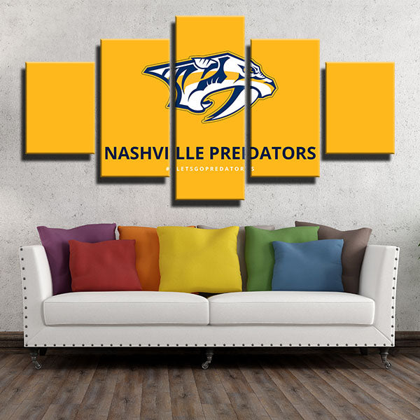 Nashville Predators All Orange Emblem Canvas Wall Art
