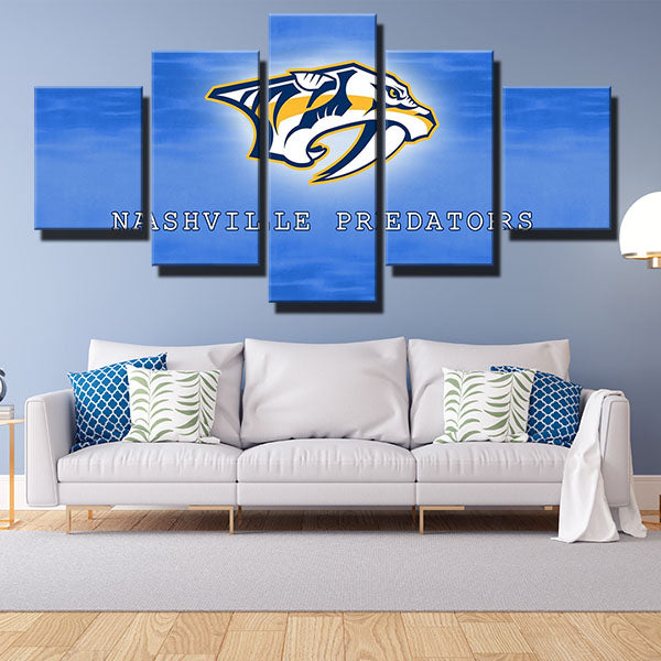 Nashville Predators Blue Emblem Canvas Wall Art