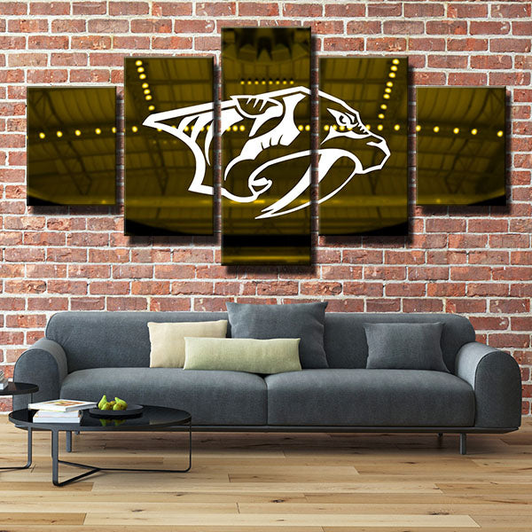 Nashville Predators Ceiling Emblem Canvas Wall Art