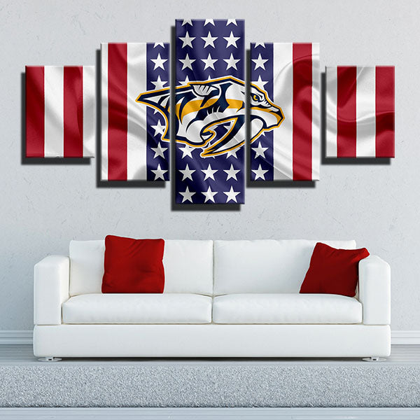 Nashville Predators Cloth Emblem Canvas Wall Art