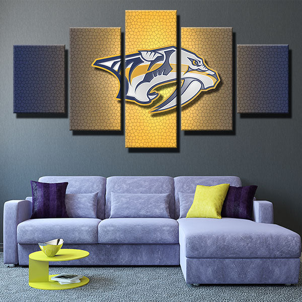Nashville Predators Gradient Emblem Canvas Wall Art