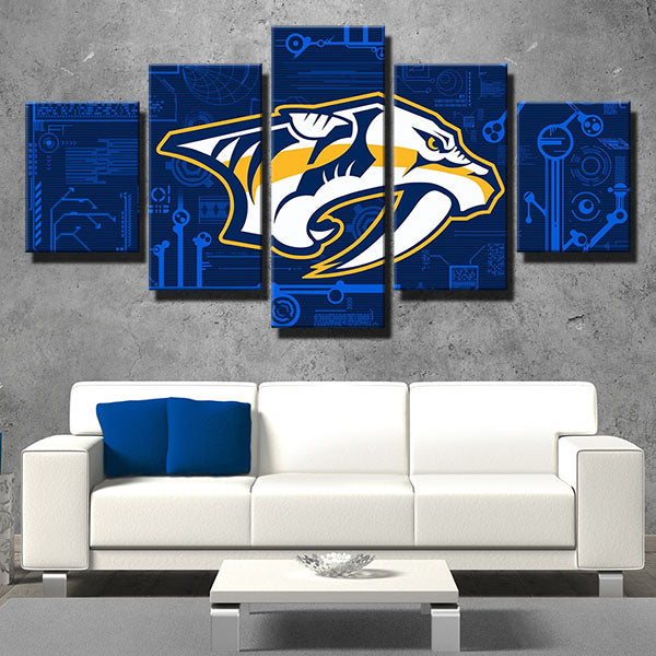 Nashville Predators Mathematical Emblem Canvas Wall Art