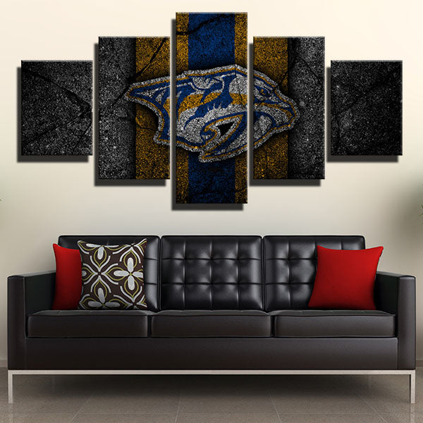 Nashville Predators Split Wall Emblem Canvas Wall Art