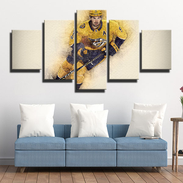 Nashville Predators Winger Filip Forsberg Drawn Canvas Wall Art