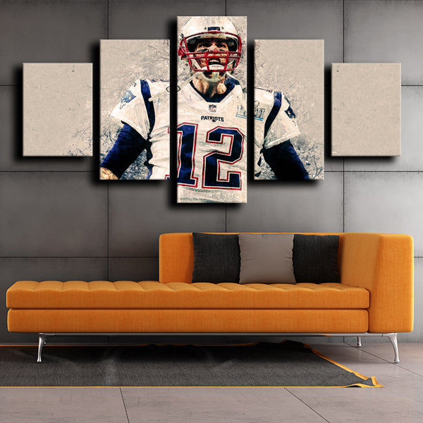New England Patriots Quarterback Amazing Tom Brady Canvas Wall Art