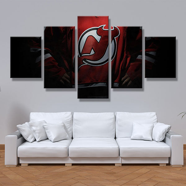 New Jersey Devils Glory Logo Emblem Canvas Wall Art