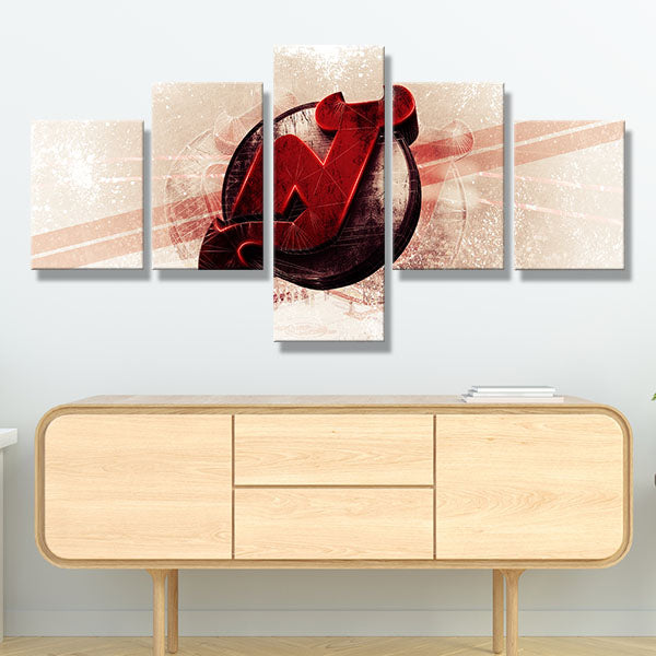 New Jersey Devils Red Flame Emblem Canvas Wall Art New Jersey Devils Red Flame Emblem Canvas Wall Art