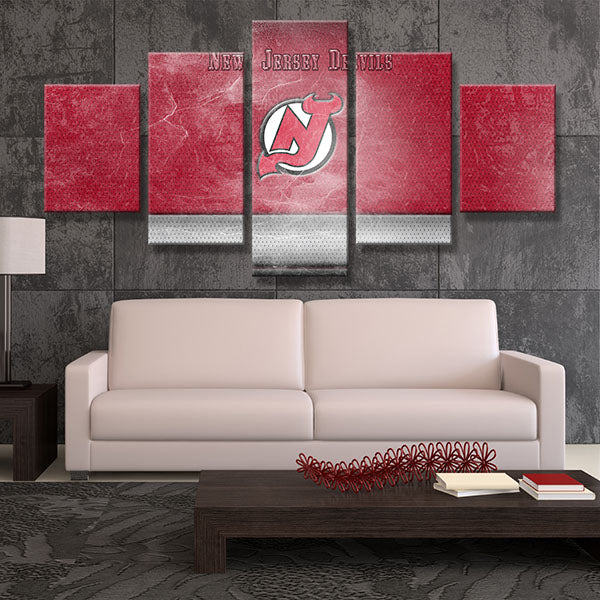 New Jersey Devils Steel Will Emblem Canvas Wall Art New Jersey Devils Steel Will Emblem Canvas Wall Art