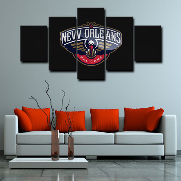 New Orleans Pelicans Emblem Canvas Wall Art