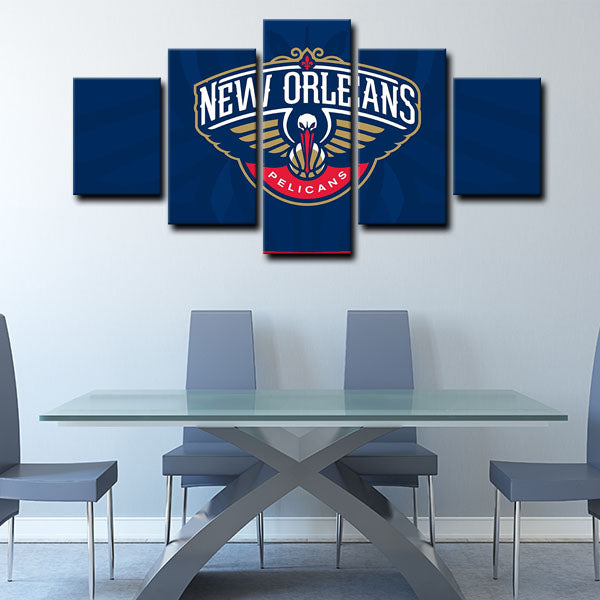 New Orleans Pelicans Emblem Canvas Wall Art