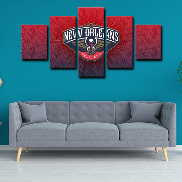 New Orleans Pelicans Emblem Canvas Wall Art