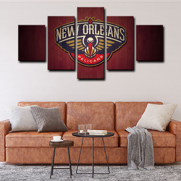 New Orleans Pelicans Logo Canvas Wall Art