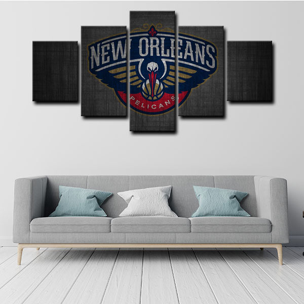 New Orleans Pelicans Logo Canvas Wall Art
