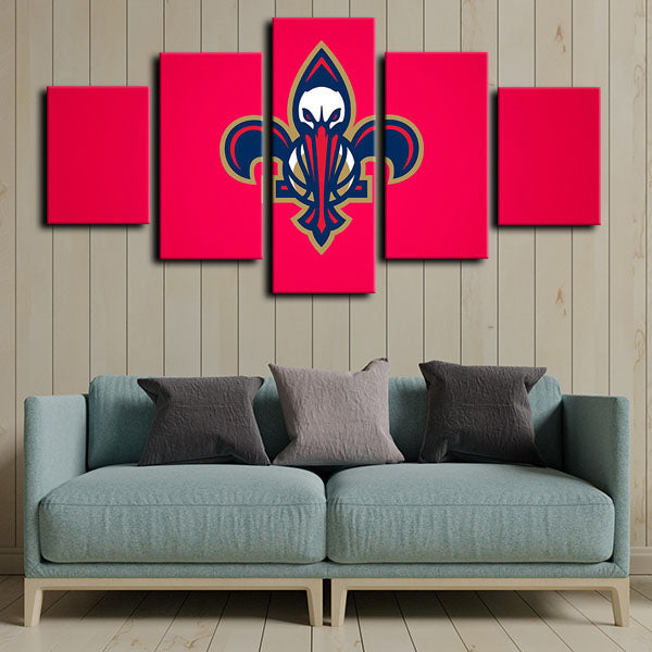 New Orleans Pelicans Symbol Canvas Wall Art
