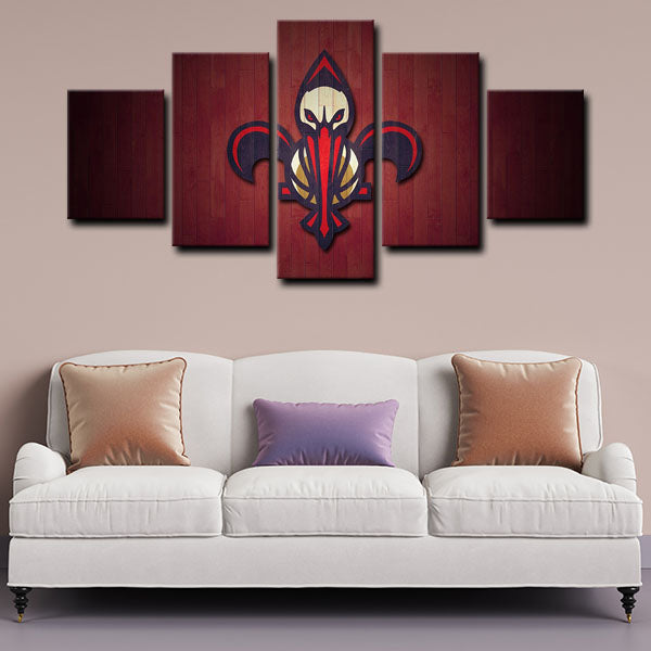 New Orleans Pelicans Symbol Canvas Wall Art